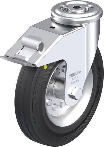 Blickle Lenkrolle LER-VE 200R-FI-EL mit Feststeller in Schwarz und Silber, Rad-Durchmesser: 200 mm, Tragfähigkeit: 205 kg - Bild 1
