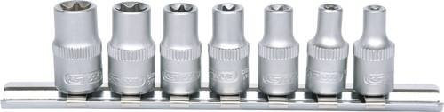 KS Tools 1/4 Zoll TX-E-Stecknuss-Satz, 7-teilig, E4-E11 aus Chrom-Vanadium in Silber - Bild 1