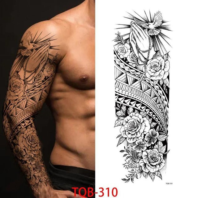 Temporäre Tattoo-Aufkleber, Unisex, Flower Love - Bild 1