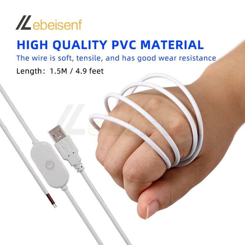 lebeisenf USB-Touch-Dimmschalterkabel Schwarz für einkanalige LED-Streifen, 5V 2A, 1,5 m Länge, 5–100 % Dimmer-Controller - Bild 5