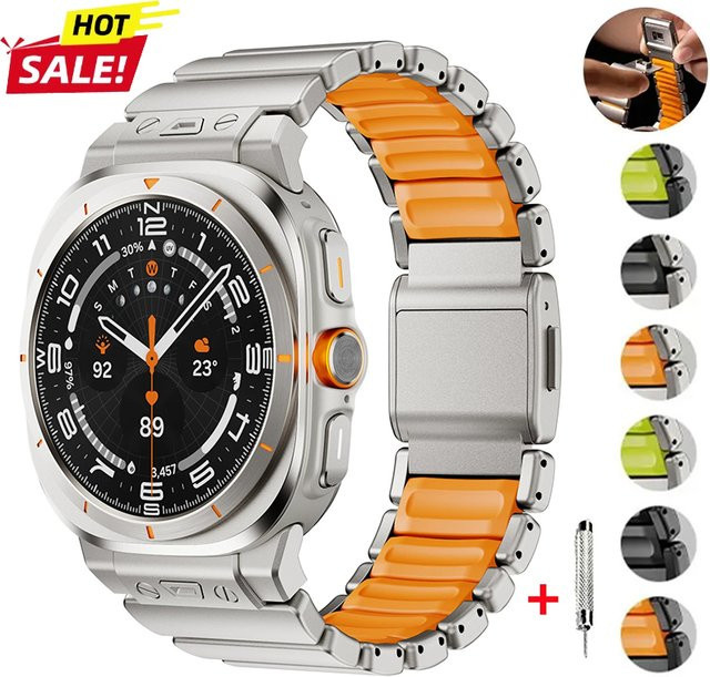 CHIICSMART Uhrenarmband Titan, Silikon, Silber, Unisex - Bild 1