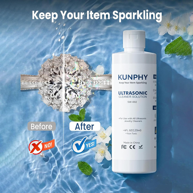CEENIU Ultraschall-Schmuckreinigungslösung für Brillen, Uhren und Ringe, 120 ml - Bild 1