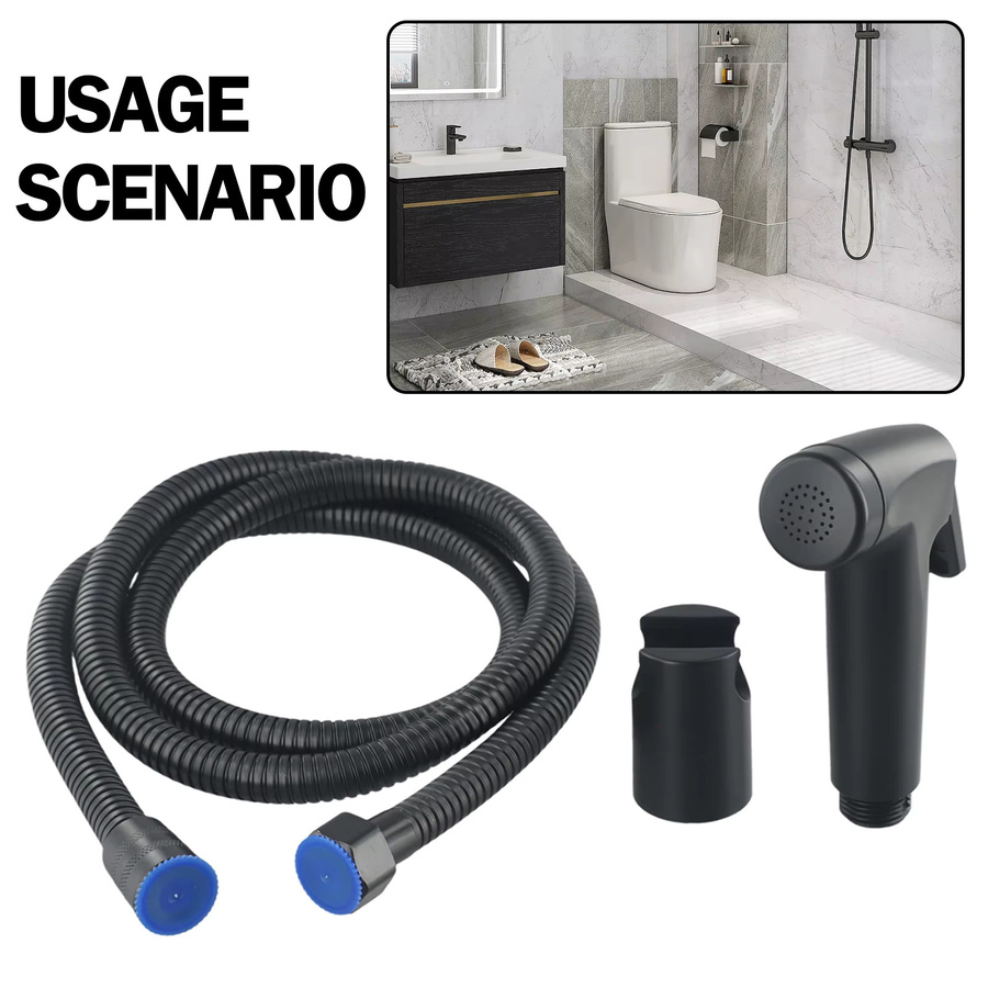 Handheld Spritzpistole Shattaf Kit für WC und Badezimmer aus ABS in Schwarz mit G1/2 Anschluss - Bild 4
