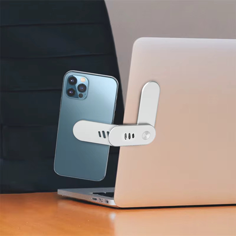 Magnetische Laptop-Telefon Halterung aus Aluminiumlegierung in Silber, verstellbare Seitenhalterung für Computermonitor und Laptop - Bild 4