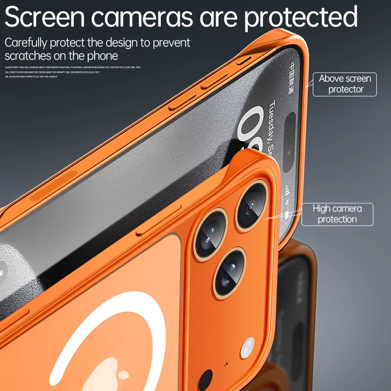Greenstraw MagSafe Schutzhülle aus mattem PC für iPhone 17 Pro Max und iPhone 16, randlose und dünne magnetische Hülle in Schwarz oder Orange - Bild 4
