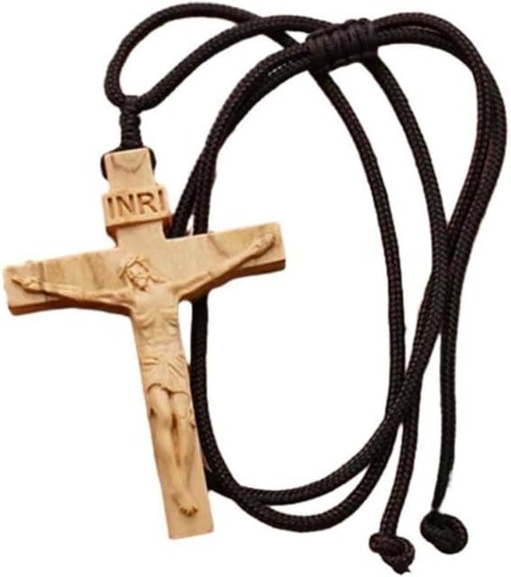 Happy Camp Halskette, Jesus-Kreuz, Holz, Weiß, Unisex - Bild 1