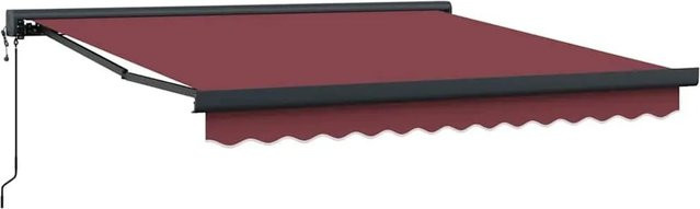 Automatische Markise vidaXL in Burgunderrot mit Aluminiumgestell und Polyesterstoff, Breite: 300 cm, Ausladung: 250 cm - Bild 1