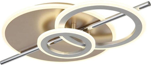 GLOBO LED-Deckenleuchte NORRIS in Champagner aus Metall, B/H/T: 32 x 8,5 x 55 cm - Bild 1