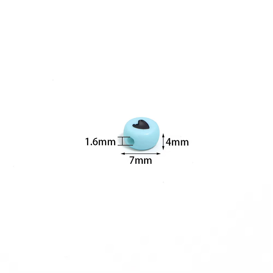 lingsai Spacer Perlen Acryl, Herz Muster, Blue Black, 7x4mm - Bild 2