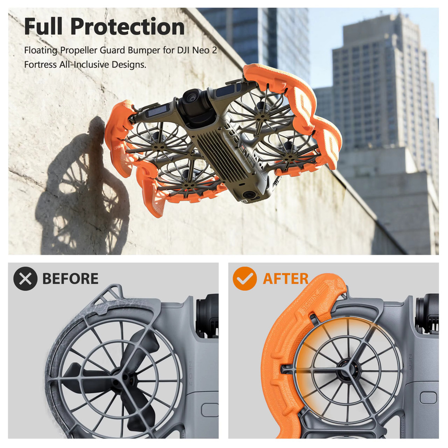 STARTRC Propellerschutz für DJI Neo 2 Zubehör mit Höhenverstellung in Orange - Bild 2