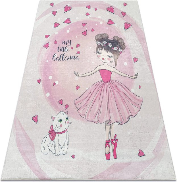 RugsX Teppich Bambino VG20924 Rosa mit Kinder-Motiv, B: 140 cm, T: 200 cm - Bild 1