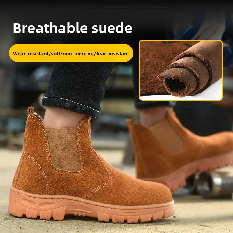 QHSPE Atmungsaktive Arbeitsschutzschuhe für den Sommer, leichte und bruchsichere Schweißstiefel - Bild 4