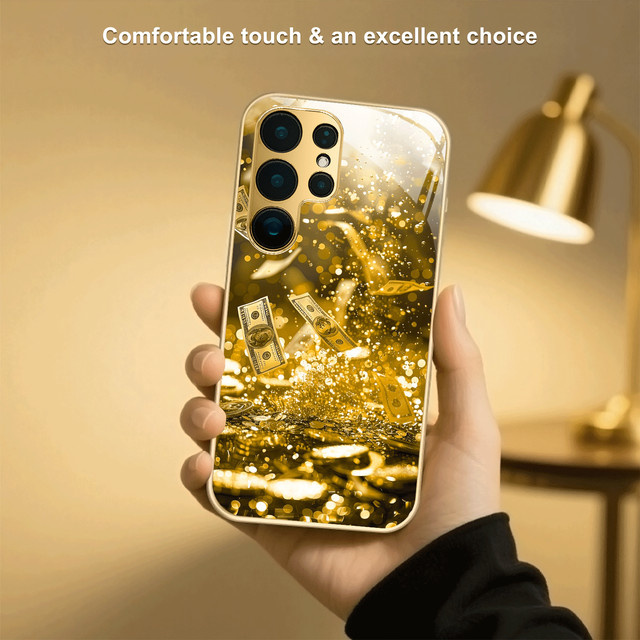 Vergoldete Handyhülle im Münz- und Banknoten-Design für Samsung Galaxy S26 S25 S24 S23 S22 S21 Plus Ultra SE aus TPU und Hartschale in Gold - Bild 1
