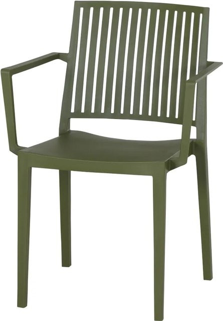 Siena Garden Stapelstuhl Lane mit Armlehnen in Olive, UV-beständig und stapelbar - Bild 1