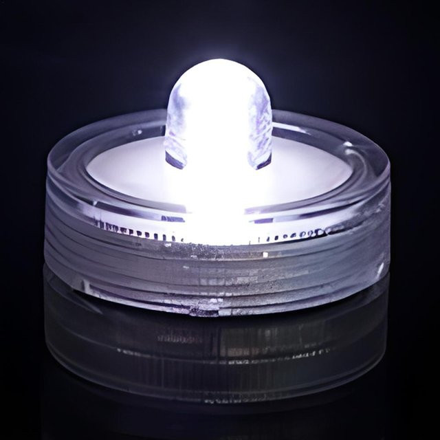 GYROBALL Wasserdichte LED-Teelichter in Weiß, batteriebetriebene Unterwasser-Dekoration für Aquarium und Teich - Bild 1
