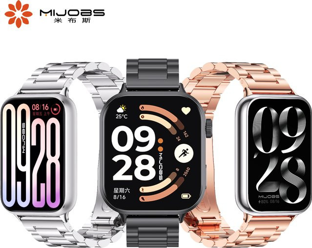 MIJOBS Metall-Mesh-Armband aus Edelstahl für Xiaomi Smart Band 8 Pro, 9 Pro und 10 Pro in Silber - Bild 1