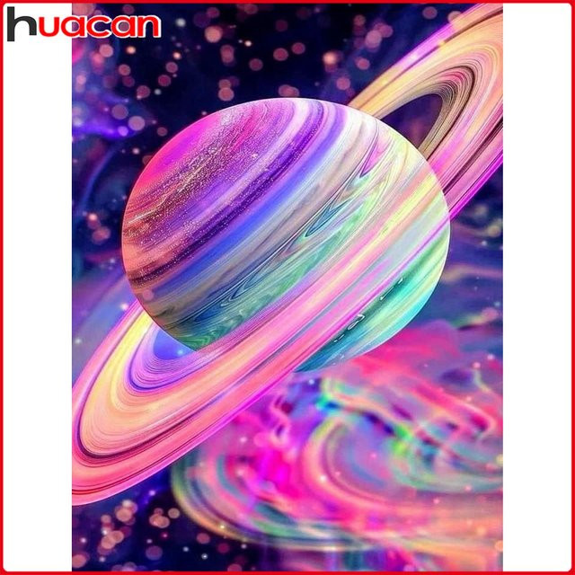 Huacan Diamantgemälde Sternenplanet, Diamantmosaik, Bastelset - Bild 1