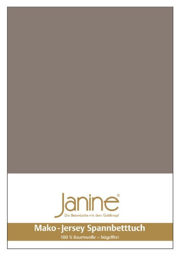 Janine Spannbetttuch aus Mako-Jersey aus 100% Baumwolle, Farbe: Taupe, B/T: 180 x 200 cm - Bild 1
