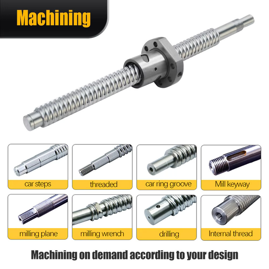 HLTNC Kugelumlaufspindel-Kit SFU1605 mit BK12 BF12 Stützlager Muttergehäuse DSG16H und Kupplung D25L30 in Silber, 5mm Steigung - Bild 2