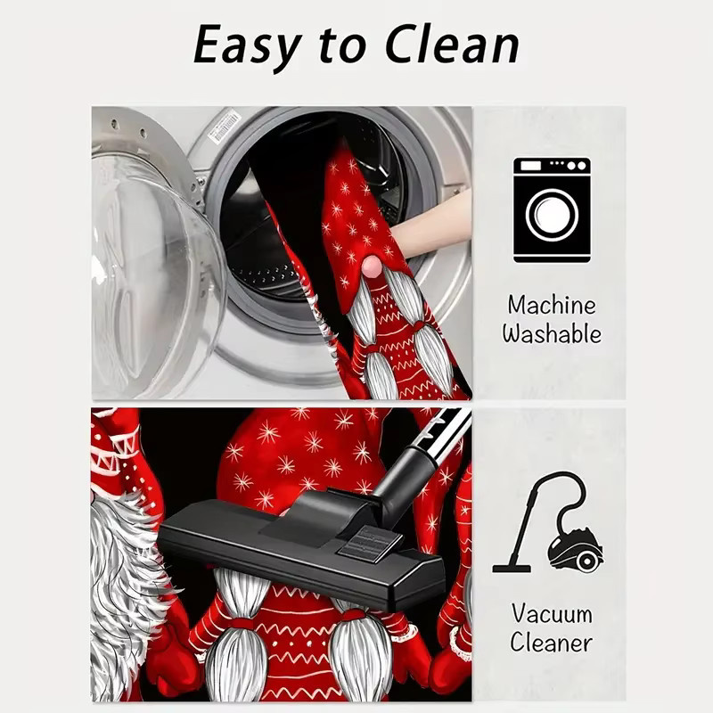 VIKAMA Weihnachten Drei Zwerg Teppich, rutschfest und wasserabsorbierend, mehrfarbig, B/T: 60 x 40 cm - Bild 5