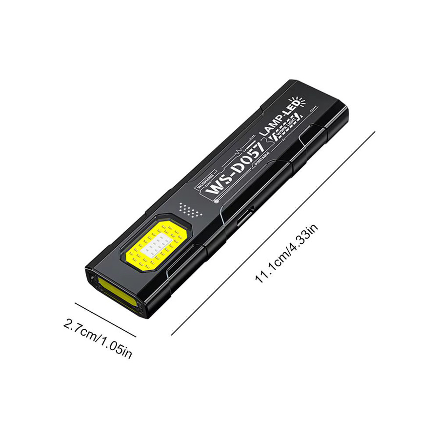 XIWANGFIRE LED-Schlüsselanhänger-Taschenlampe in Schwarz, wiederaufladbare Mini-COB-Taschenlampe mit Magnet und Flutlicht für EDC und Arbeit - Bild 4