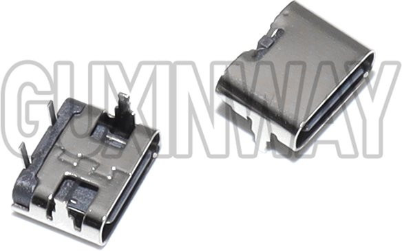 GUXINWAY 10 Stück 2-polige USB 3.1 Typ-C Buchse Micro-USB Anschluss in Silber - Bild 1