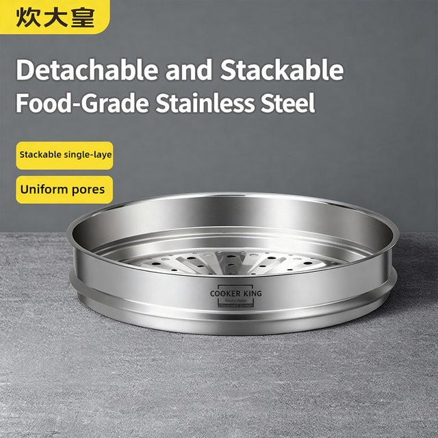 COOKER KING Edelstahl-Dampfgarer in Silber für Brötchen und Dim Sum, B/T/H: 18,0 x 6,0 x 4,0 cm - Bild 1