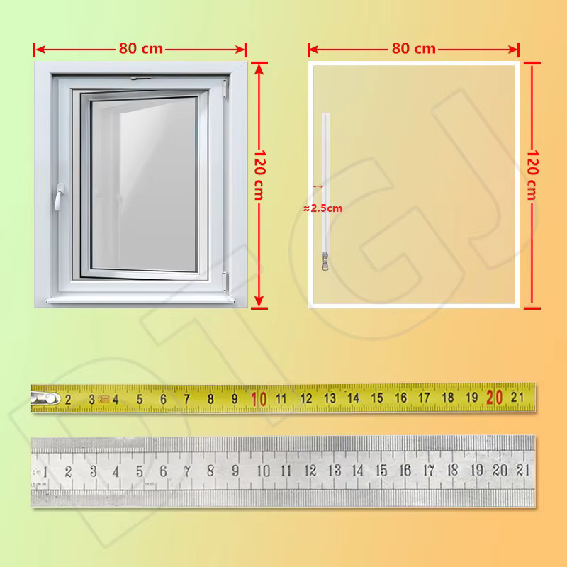 DTGJ Moskitonetz-Fenstergitter mit Reißverschlussgriff aus weißem Tüll und unsichtbarem Fiberglas in Weiß - Bild 5