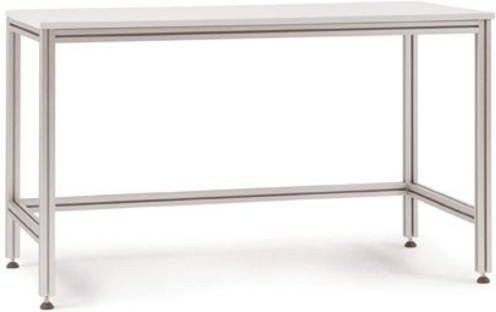 Manuflex AA3012 Kastentisch ALU mit Linoleumplatte für stehende Tätigkeiten, Farbe: Grau/Weiß, B/T/H: 100 x 80 x 90-91,7 cm - Bild 1