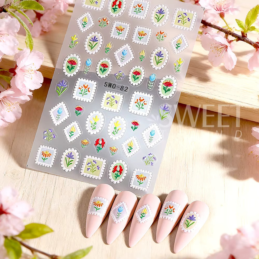 SWEET TREND Nagelaufkleber Blumen- und Frucht-Design, Unisex - Bild 2