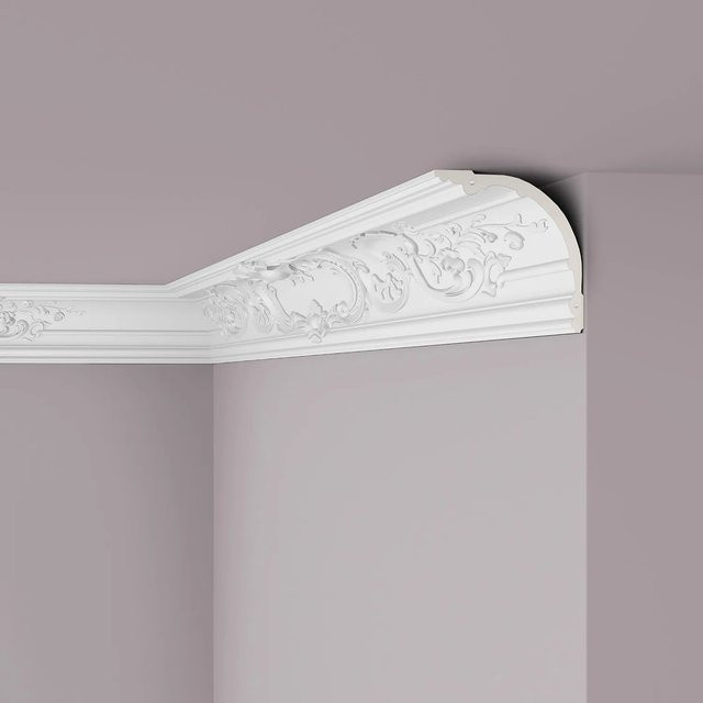 NMC Z41 ARSTYL Eckleiste Zierleiste Stuckleiste aus Polyurethan Hartschaum, Weiß, B/H: 17,4 x 17,4 cm, Länge: 200 cm - Bild 1