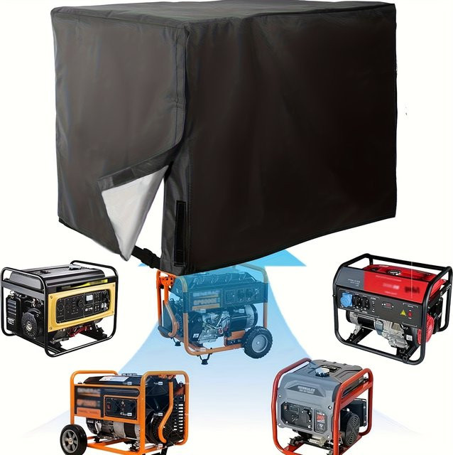 UV-beständige Generatorabdeckung aus Polyester in Schwarz für 5000–10.000 Watt, B/T/H: 81,28 x 60,96 x 60,96 cm - Bild 1