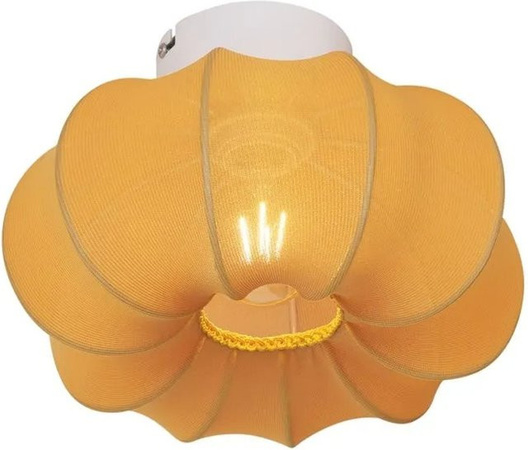 QAZQA Japandi Deckenleuchte Asyesha in Gold mit Stoffschirm, Durchmesser: 27 cm
