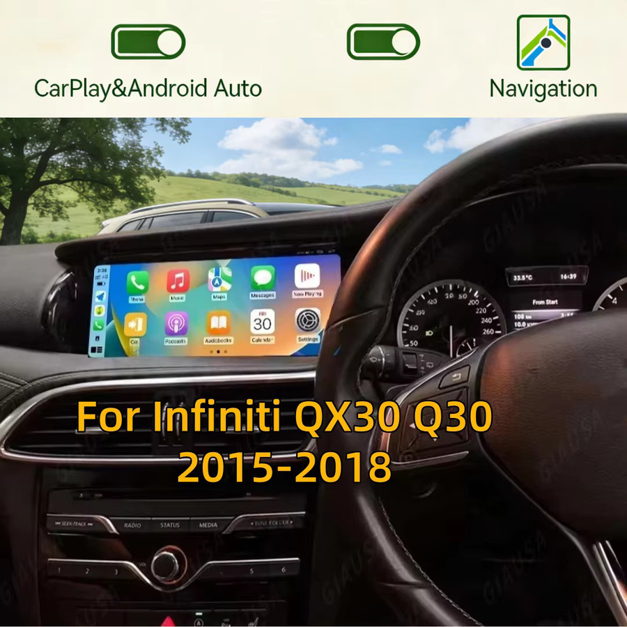 YANFU Android 15 Autoradio mit 10,25 Zoll Display für Infiniti QX30 und Q30 (2015-2019), Multimedia-Videoplayer mit GPS, 4G und drahtlosem CarPlay, Schwarz - Bild 5