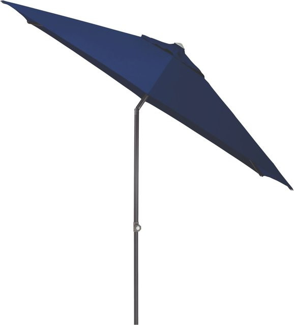 KETTLER Sonnenschirm EASY PUSH mit PU-Beschichtung, Farbe Blau, Gestell Anthrazit, rund, Höhe: 250 cm, Durchmesser: 270 cm, UPF 50+ - Bild 1
