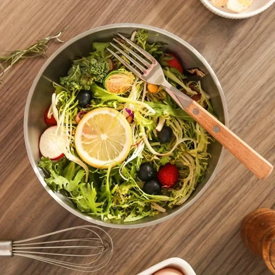 BAIJL Edelstahlschüssel mit Doppelisolierung in Silber als Salat-, Obst- und Suppenschüssel - Bild 2
