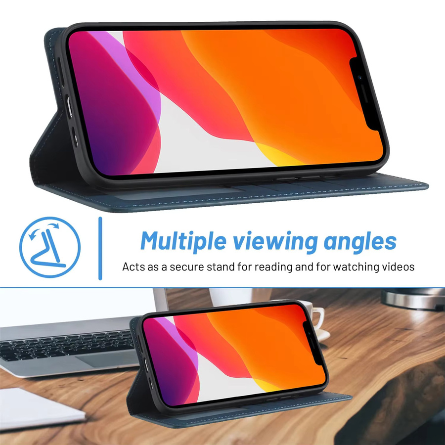 Luxus Leder Flip Hülle als Brieftasche für Samsung Galaxy A04E A14 A24 A34 A54 A05S A15 A25 A35 A55 A06 A16 A36 A56 in Schwarz oder Braun - Bild 5