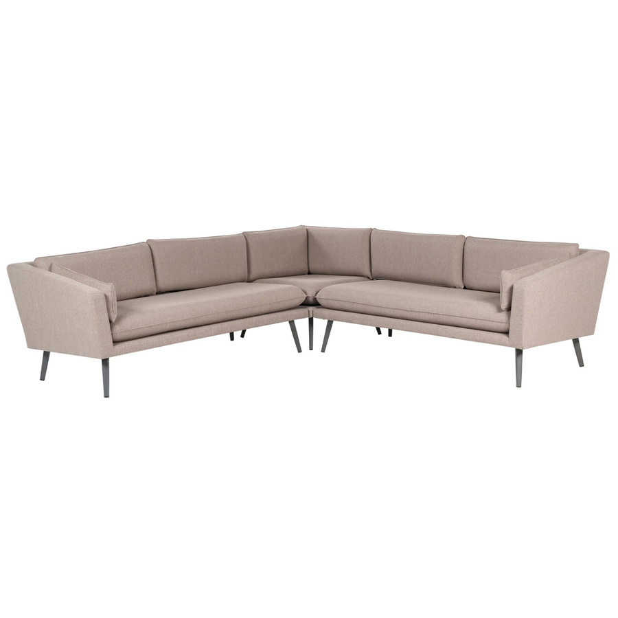 Beliani Gartensofa L-Form in Beige und Grau mit UV-beständigen Polstern, B/T/H: 243 x 243 x 70 cm - Bild 2