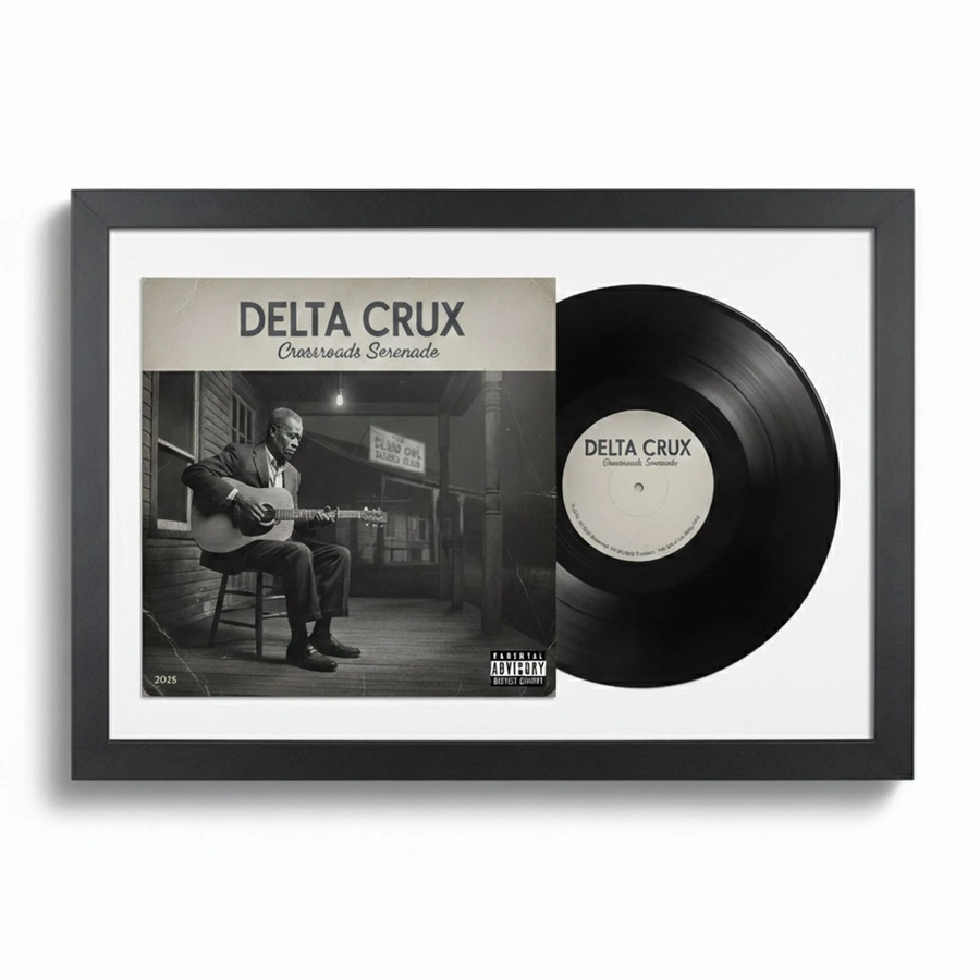 K-Möbel Schallplatten Rahmen Schwarz mit weißem Passepartout für Vinyl und Cover, B/H: 40 x 60 cm - Bild 2