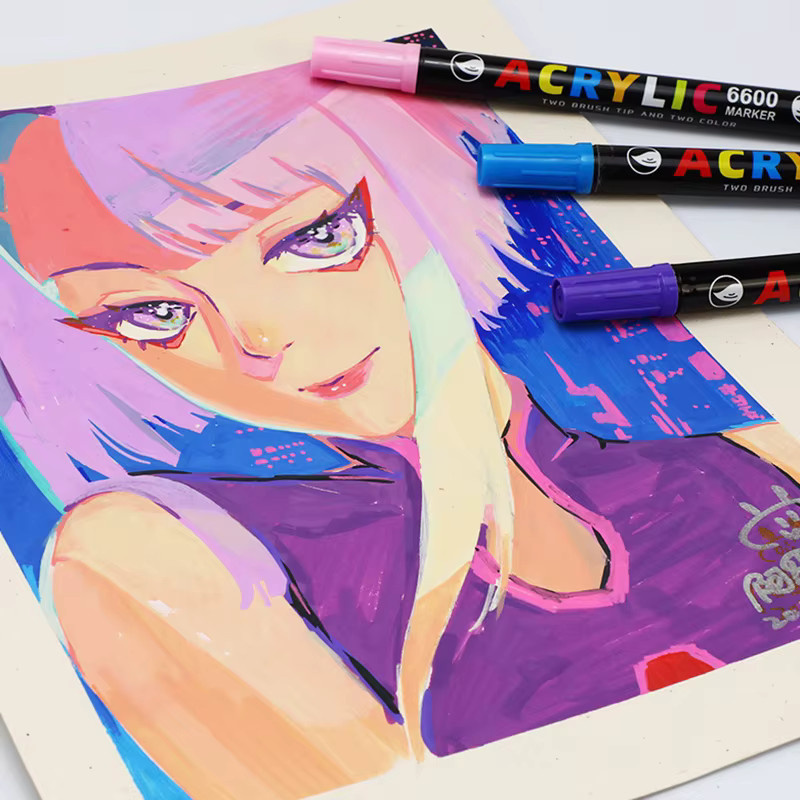 60 Doppelseitige Graffiti-Marker im Set, Mehrköpfige Zweifarbige Malstifte in Multicolor, Permanente Zeichenstifte für kreative Projekte - Bild 4