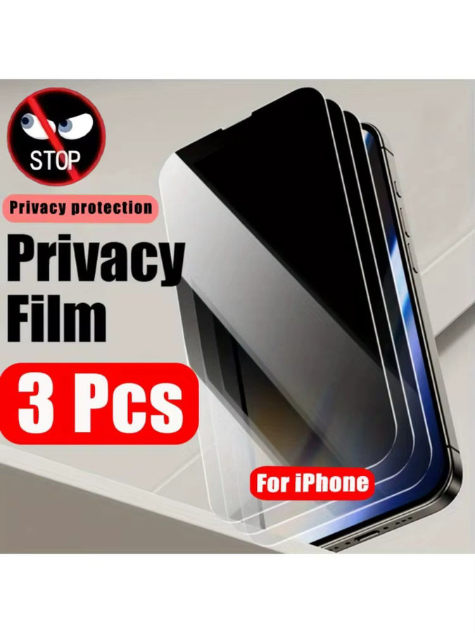 3er Pack DIXSG Privacy Displayschutzfolie aus gehärtetem Glas für iPhone 17 16 15 14 13 12 11 Pro Max Plus XR XS transparent - Bild 6