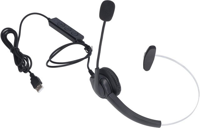 DIYelecs Callcenter-Headset mit Geräuschunterdrückung und ergonomischem Design in Schwarz - Bild 1