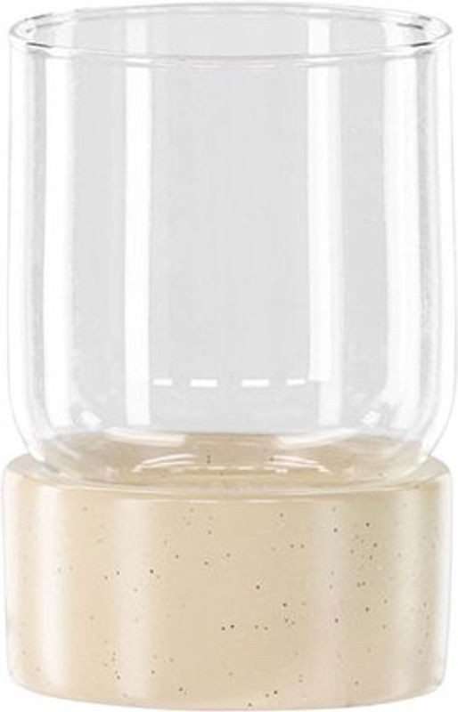 EBUY24 Teelichthalter Vica in Beige aus Glas, minimalistischer Becher für deine Dekoration - Bild 1