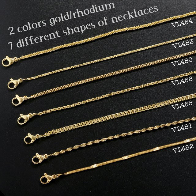 ZHUKOU Halskette, 18 Karat vergoldet, Messing, Gold, Unisex - Bild 1