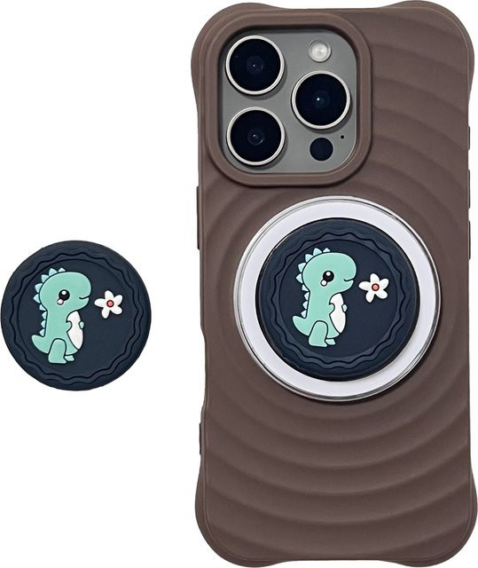 Niedlicher Dinosaurier Griptok Handyhalter und Ständer für iPhone 17 Pro Max und 16 Pro Max in LS - Bild 1