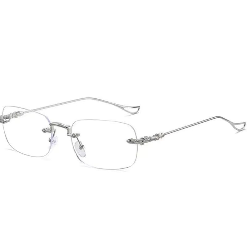 ZUIDID Korrektionsbrille, randlos, transparent, silber, Damen, Metall - Bild 2