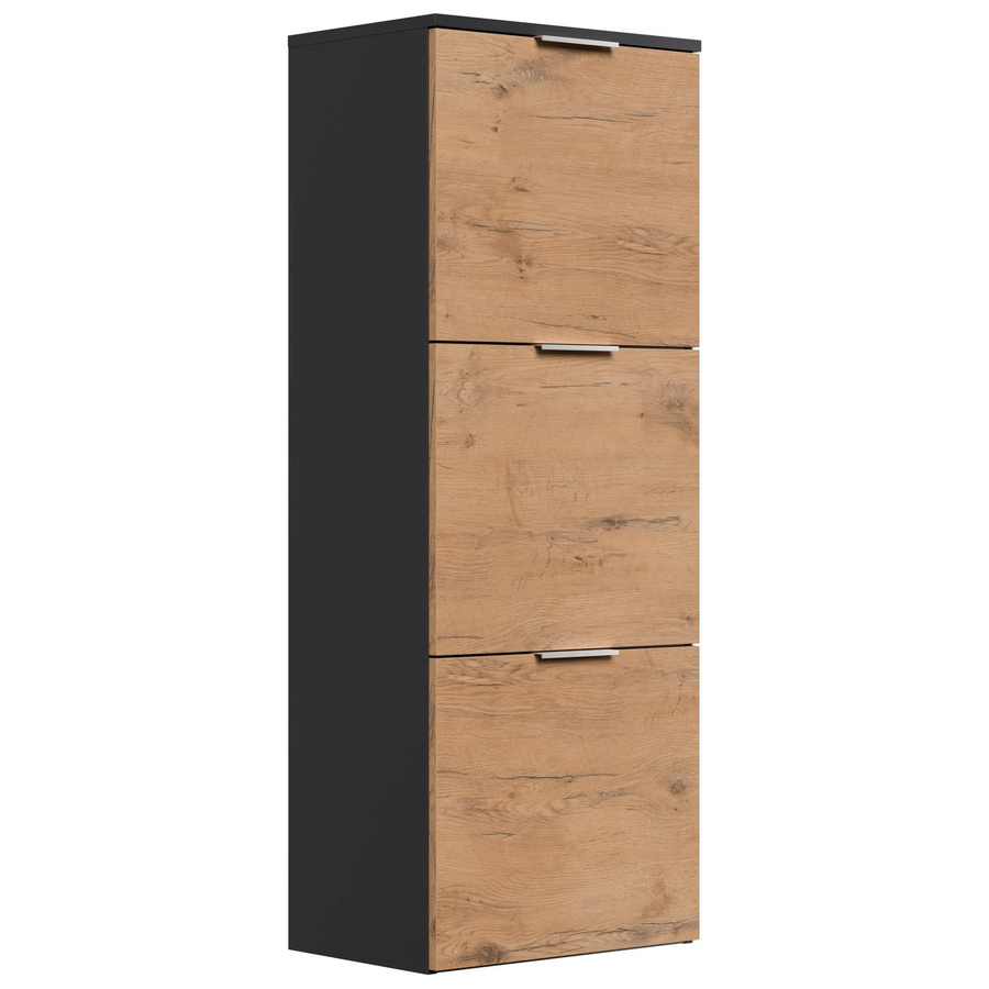 Posseik Schuhschrank Fleuve-L in Oak, Wandmontage, modern und glänzend, B/T/H: 52,9 x 12,0 x 36,1 cm - Bild 2