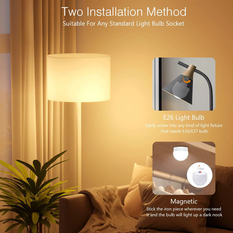 HPH RGB LED-Nachtlicht mit Fernbedienung, wiederaufladbare E27 Glühbirne für USB-Anschluss, Multicolor und Weiß - Bild 4