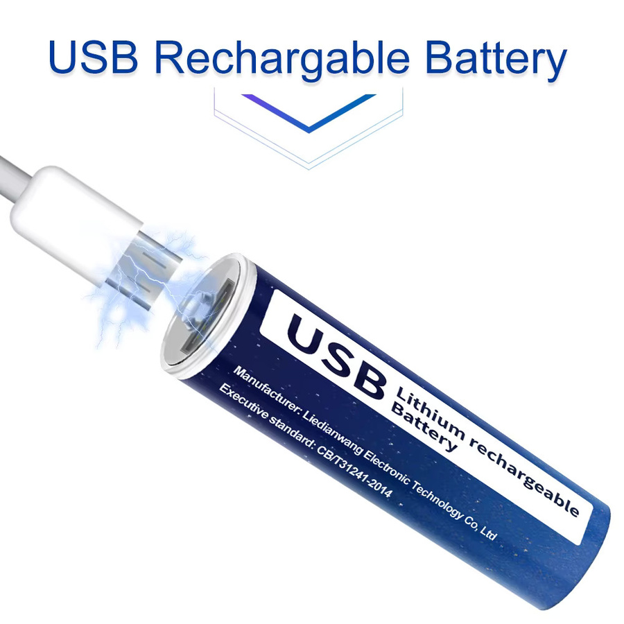 PALO USB-C wiederaufladbare Li-Ionen AA Batterien 1.5V 3600mWh in Blau inklusive Typ-C Kabel und Batteriefach - Bild 2