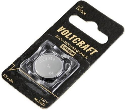 Voltcraft Knopfzellen-Akku ML2032 Lithium 3V 65 mAh Silber - Bild 1